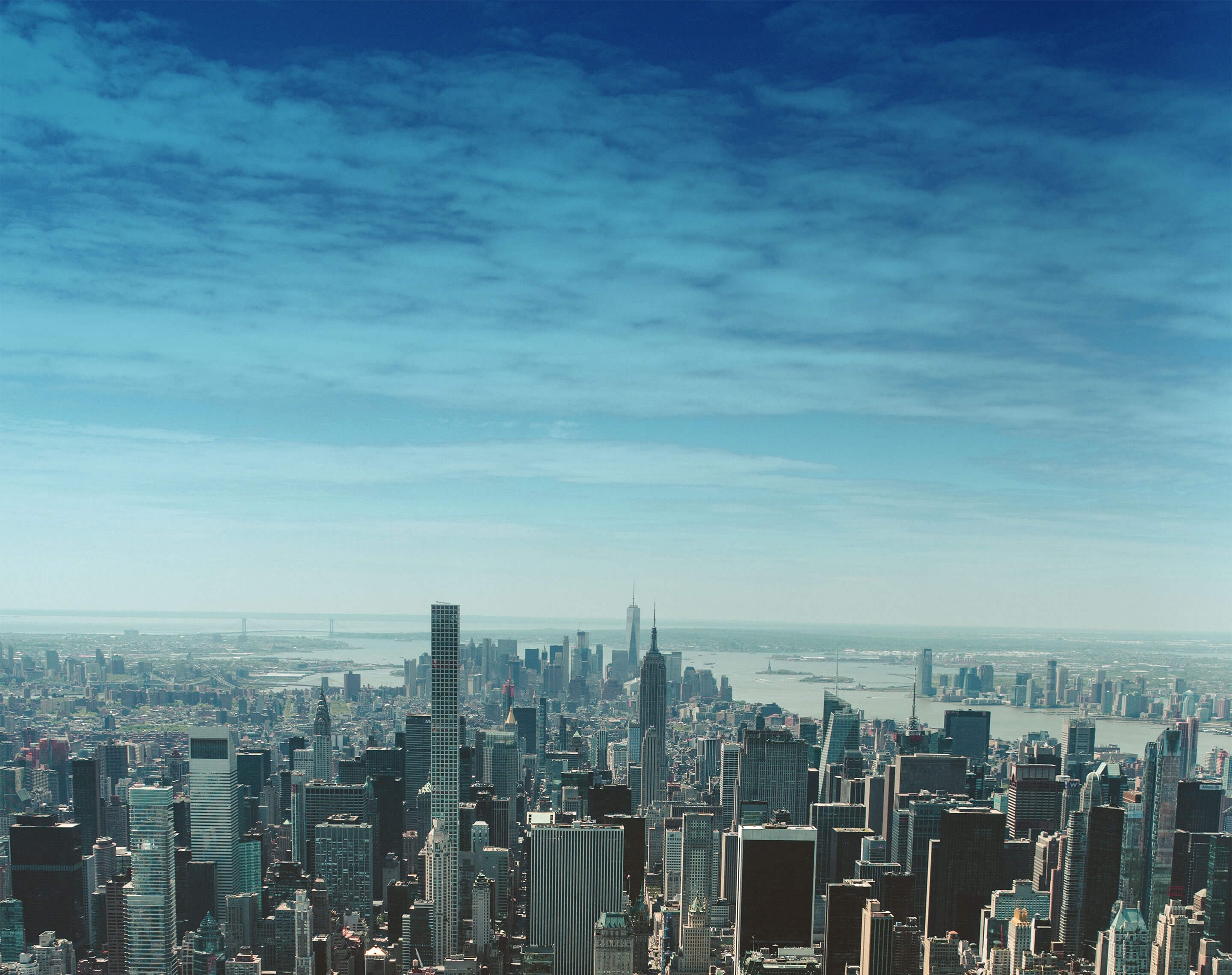 A cityscape view of Manhattan