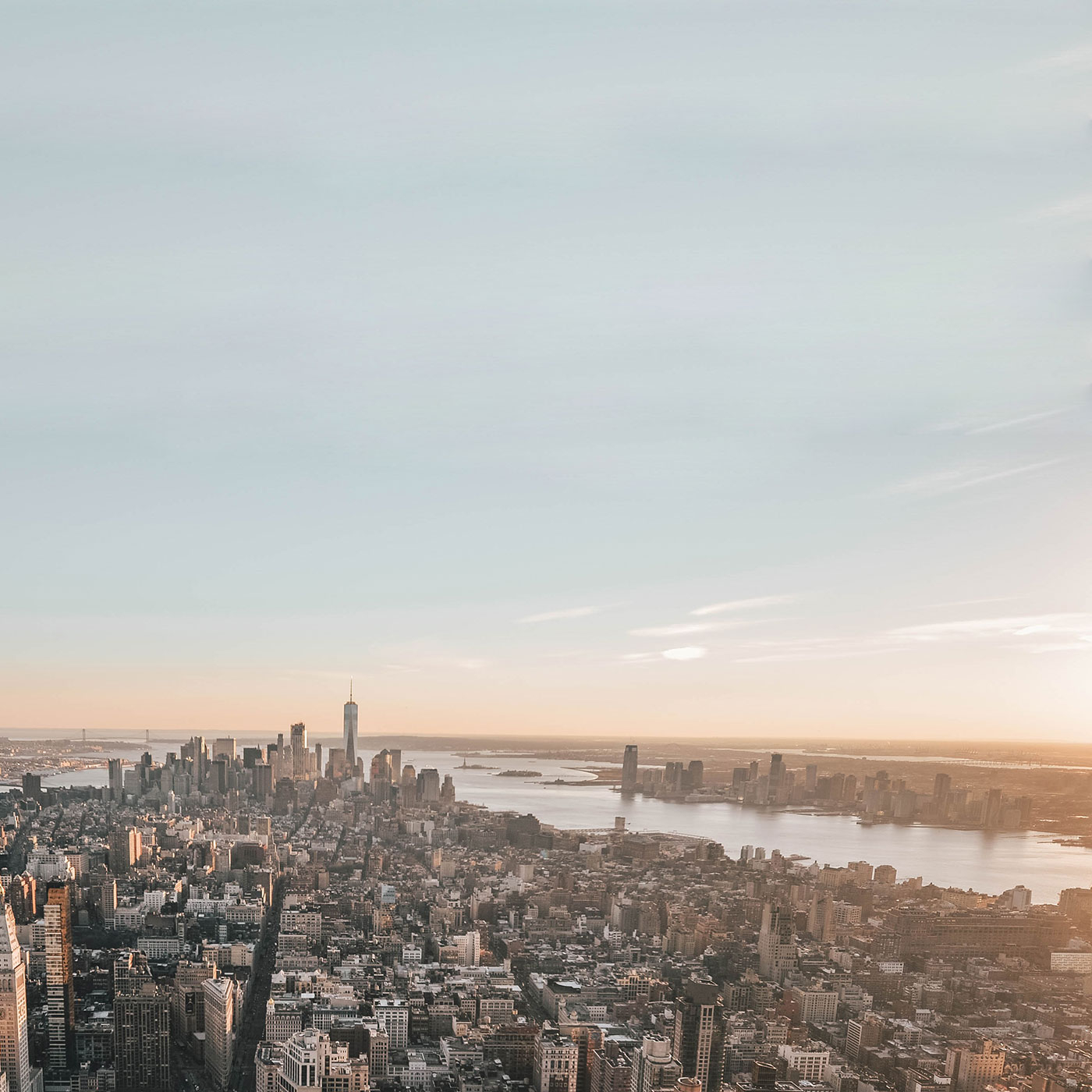 A cityscape view of Manhattan
